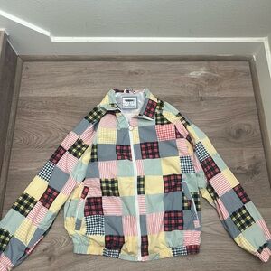 Urban Outfitters Madras Print Colorful Patchwork Track Jacket, Size M